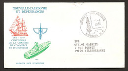 Polynésie 1979 N° PA 191 O FDC, Premier Jour, Chambre De Commerce Et De L'Industrie, Cargo, Voilier, Economie, Sécurité - Covers & Documents