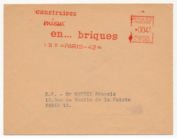 FRANCE - Enveloppe EMA - Construisez Mieux En Briques - 1/3/1955 - Paris 42 - EMA ( Maquina De Huellas A Franquear)