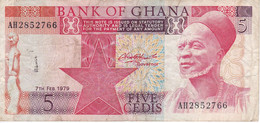 BILLETE DE GHANA DE 5 CEDIS DEL AÑO 1979 (BANKNOTE) - Ghana