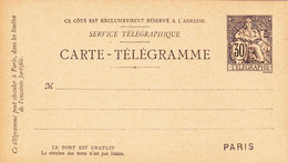 Carte Telegramme Chaplain 30c Noire Neuve - Pneumatische Post