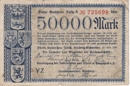 BILLETE DE ALEMANIA DE 50000 MARK DEL AÑO 1923  (BANKNOTE) - 50000 Mark