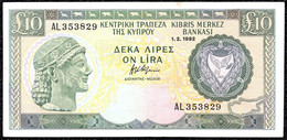 Cyprus 10 Lira 1992 P-55b AXF Artemis - Cyprus