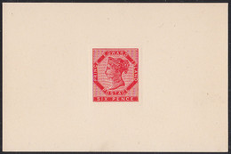Prince Edward Island Reprint Die Proof Sc #7 6d Victoria Vermilion - Unused Stamps