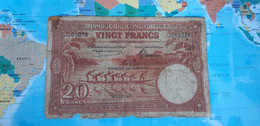 BELGISH CONGO 20 FRANCS 1943 P15C USED - Autres - Afrique