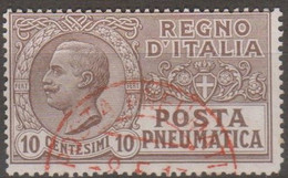 Italia 1913 Posta Pneumatica UnN°PN1 (o) Annullo Rosso Non Comune - Pneumatic Mail