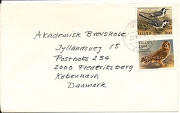 Iceland Cover Sent To Denmark 22-8-1989 BIRD Stamps - Cartas & Documentos