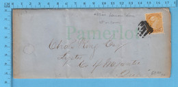 Canada Scott # 35iii Small Queen, On A Letter, " Weekly Stock & Share List 1873, Withautograph Send To Lipter Megantic - Briefe U. Dokumente