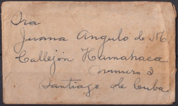 1917-H-381 CUBA REPUBLICA 1917 1c 1927 SOBRE DE TARJETA DE PRESENTACION ALTO SONGO CANCEL. - Oblitérés