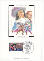 FRANCE - 6 Cartes Maximum Soie - Héros D'Aventure - D'Artagnan, Fracasse, Cyrano, Lancelot... 25/10/1987 PARIS - 1990-1999