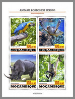 MOZAMBIQUE 2020 MNH Rhinozeros Nashorn Endangered Species M/S - IMPERFORATED - DHQ2040 - Rhinoceros