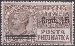 Italia 1924 Posta Pneumatica UnN°PN4 (*) No Gum - Poste Pneumatique