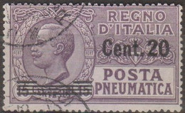 Italia 1924 Posta Pneumatica UnN°PN6 (o) Cent 20/15 - Poste Pneumatique