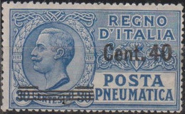 Italia 1924 Posta Pneumatica UnN°PN7 MLH/* Cent 40/30 - Posta Pneumatica