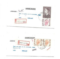 HOEILAART 2 X Recom. Op Bankafgiftes B.N.P. Bij Guichet Spécial/Bijzonde Loket Recom./Brussel ( Dus 2 X Gerecom.) - Andere & Zonder Classificatie