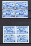 CANADA PA N° 9 + 10 BLOCS DE QUATRE TIMBRES   NEUFS SANS CHARNIERE  COTE 30.00€   AVION - Luftpost