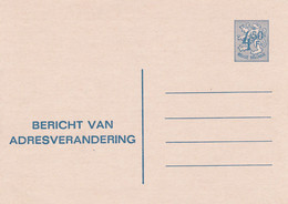 B01-198 AP - Entier Postal - Carte Postale Avis De Changement D'adresse N° 20 N - Chiffre Sur Lion Héraldique - 4,50 Fr - Adressenänderungen