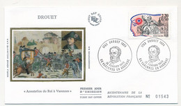FRANCE => 8 Enveloppes FDC Soie - Personnages De La Révolution - Drouet, Mirabeau, Sieyes, Layayette, De Noailles ..1989 - 1980-1989