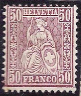 Schweiz Suisse HELVETIA 1867: Zu 43 Mi 35 Yv 48 - 50c Lila  * Mit Falz Avec Charnière MLH (Zumstein CHF 70.00) - Ungebraucht