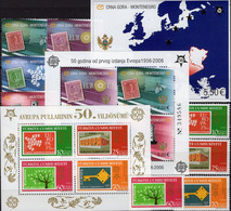 Block-Set CEPT 2005 Türkei 3495/8,Block 59,Montenegro 108/1,Bl.2+3 ** 71€ Stamps On Stamp Sheets Bf 50 Years EUROPA - Collections, Lots & Series