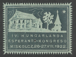 ESPERANTO Congress - Miskolc - LABEL CINDERELLA VIGNETTE - 1922 HUNGARY - MNH - Other & Unclassified