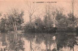 3395 Carte Postale  ANDRESY  L'Île D'en Bas PUB Publicité Tampon Verso  Au Caoutchouc Vêtements  Lille    78 Yvelines - Andresy