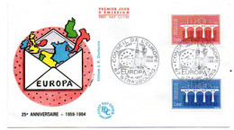 1984- FDC- EUROPA--CONSEIL De L'Europe ( 2 Valeurs ) -- Cachet  Strasbourg - 67 - 1980-1989
