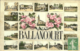 91 BALLANCOURT MULTIVUES CARTE PAS COURANTE DE 1909 POSTEE A MENNECY - Ballancourt Sur Essonne