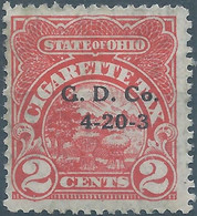 Stati Uniti D'america,United States,U.S.A,1930 State Of Ohio Revenue Stamp Tax For CIGARETTE 2c,Used - Fiscali