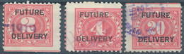 Stati Uniti D'america,United States,U.S.A,1919 Revenue Stamps DOCUMENTARY,FUTURE DELIVERY,2-4-20cents-Used - Fiscali