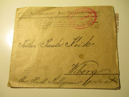 RUSSIA FINLAND 1917 TELEPHONE ABO TO VYBORG VIIPURI CENSORED  COVER ,   0 - Other & Unclassified