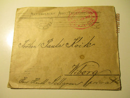 RUSSIA FINLAND 1917 TELEPHONE ABO TO VYBORG VIIPURI CENSORED  COVER ,   0 - Altri & Non Classificati