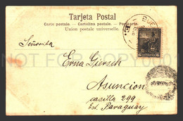 Argentina Postcard To Paraguay Libertad Sentada In 1906 Uruguay Postcard W6-358 - Cartas & Documentos