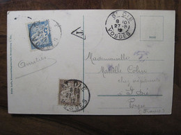 France 1912 Allemagne Alsace Taxée Cpa Ak Elsass Strasbourg Vue Sud St Dié Deutsches Reich Stempel - 1859-1959 Lettres & Documents