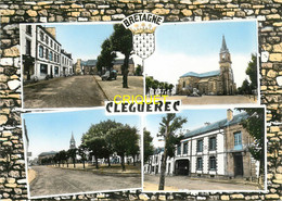 56 Cléguerec, Belle Carte 4 Vues, Place, Eglise... - Cleguerec