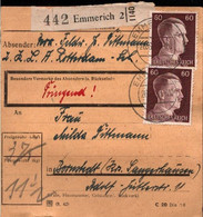 ! 1943 Emmerich Abs. KLA Rotterdam, Nach Bornstedt, Paketkarte, Deutsches Reich, 3. Reich - Brieven En Documenten