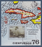 Bloc Cuba 1 Timbre Dentelé Oblitéré La Havane 18.12.76 Paysage Cubain - Hojas Y Bloques