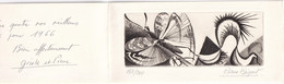 Gravure De Béquet - Carte De Voeux 1966 N° 183/200 - 173 X 80 Mm - Briefe U. Dokumente