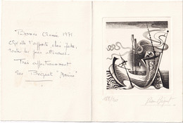 Gravure De Béquet - Carte De Voeux N° 188/200- 125 X 165 Mm - Brieven En Documenten