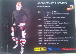 Jonathan Hirschi Driver Card - Autres & Non Classés