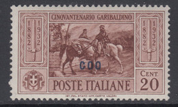 Egeo - Coo - GARIBALDI - N. 18 - Cv 70 Euro - Gomma Integra - MNH** - Egée (Coo)