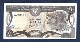 Cyprus 1 Lira 1989 P53a EF/AU - Cyprus
