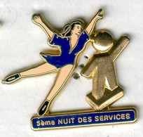 Pin's Patinage Artistique Figure Skating 5ème Nuit Des Services (signé Decat) - Skating (Figure)