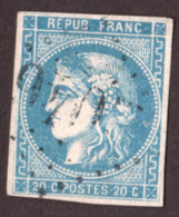 Cérès De Bordeaux N° 46B Bleu Clair - Oblitération GC - 1870 Bordeaux Printing