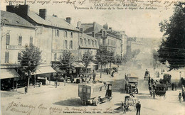 Aurillac * Panorama De L'avenue De La Gare Et Départ Des Autobus * Autocar * Hôtel De Paris * Hôtel Philippe TOURDE - Aurillac