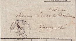 FRANCE : MP . " HERBAULT " . POUR DAMMARIE . 1842. SUR CONTRIBUTIONS DIRECTES . - 1801-1848: Precursors XIX