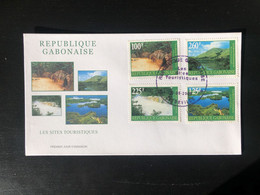 Gabon Gabun 2000 Mi. 1500 - 1503 FDC Les Sites Touristiques Tourismus Tourism Village Mont-Brazza Lacs Lakes RARE! - Gabon