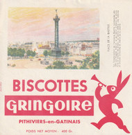 BUVARD BISCOTTES GRINGOIRE .45 . PITHIVIERS EN GATINAIS .PLACE DE LA BASTILLE - Biscottes