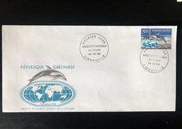 Gabon Gabun 1998 Mi. 1429 FDC Année Internationale De L'Océan Year Jahr Dauphin Delphin Dolphin RARE! - Gabón (1960-...)