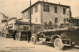 Sospel * Hôtel De France MACARI Propriétaire * Autobus Autocar Excursions * Voiture Automobile Ancienne - Sospel