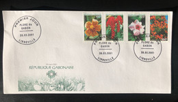 Gabon Gabun 2001 Mi. 1658 - 1661 FDC Flore Flora Blüten Fleurs Flowers RARE! - Gabón (1960-...)